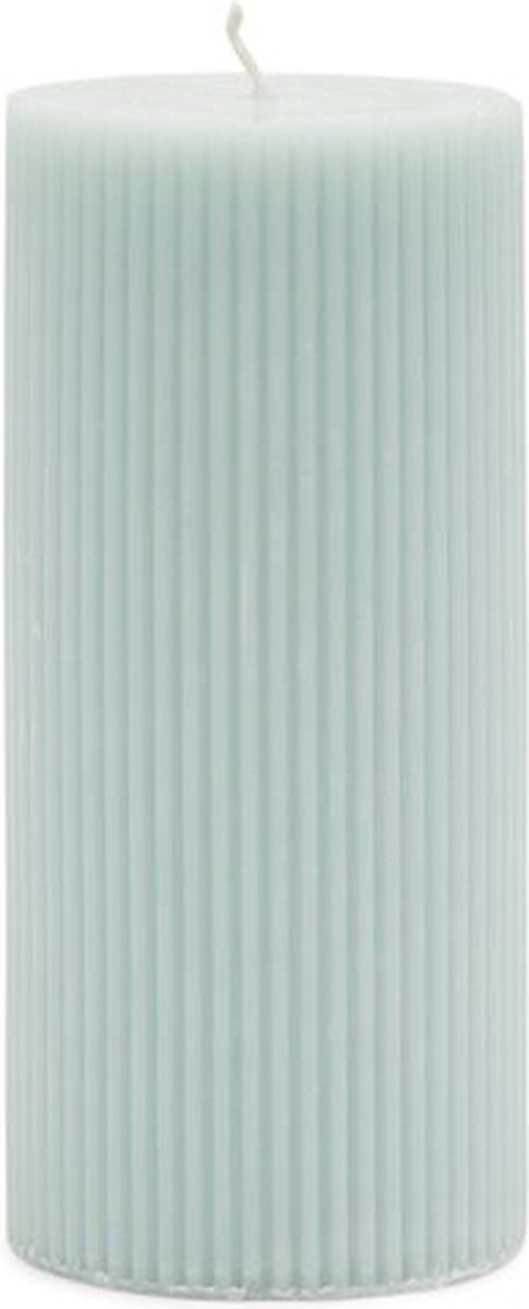 Rivièra Maison Pillar Candle Rib blue 7x15 set van 4