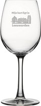 Gegraveerde witte wijnglas 36cl Leeuwarden