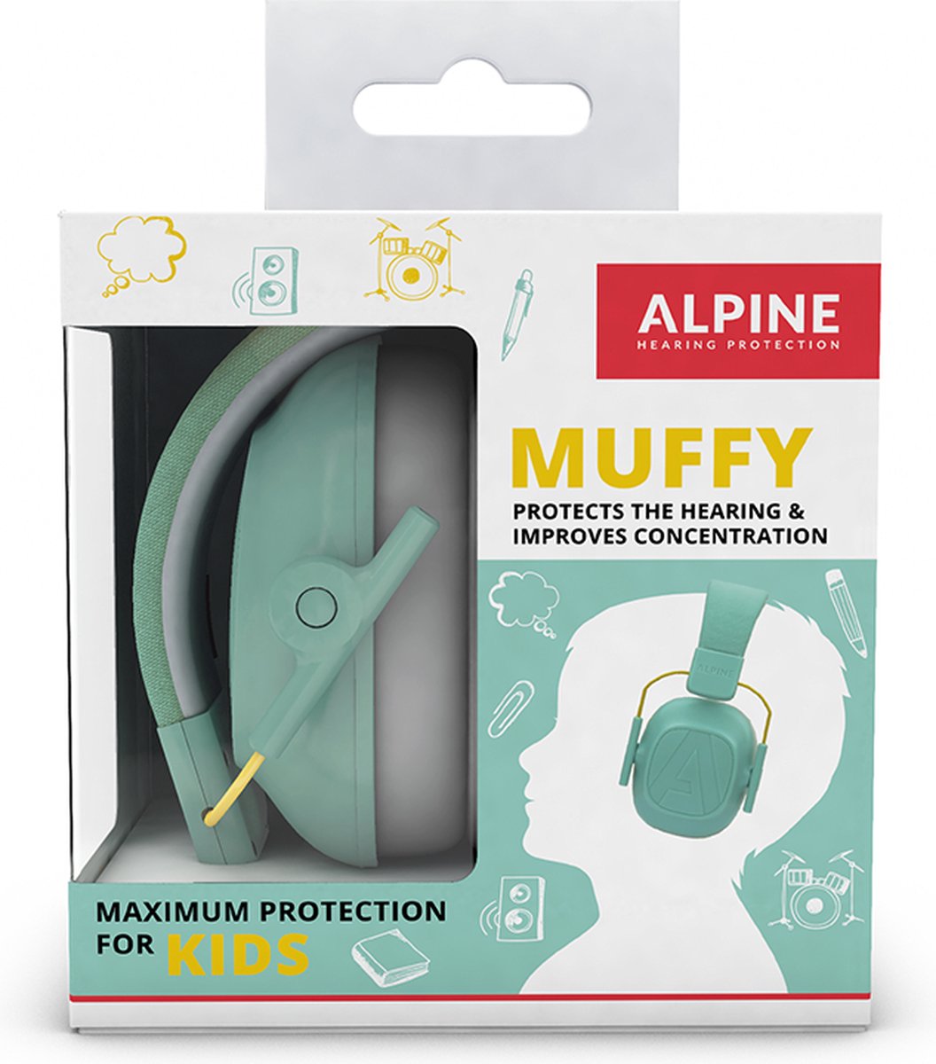Alpine Muffy Kids Gehoorbescherming Kinderen 25 dB (5–16 Jaar) - Verstelbare Oorkappen voor Focus, School & Evenementen - Comfortabele & Opvouwbare Oorbeschermers - Mint – foto 7