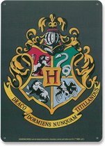 Chemise logo Harry Potter - Logo Poudlard 15 x 21 cm Petite plaque murale en métal - Zwart