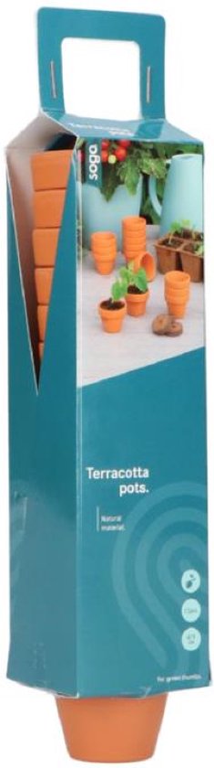 SOGO Stenen terracotta potjes 4/5cm 14 stuks