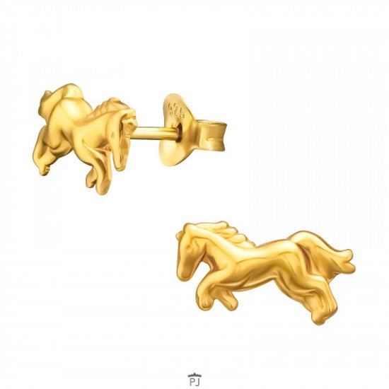Zilveren ketting & hanger paard met zirkonia | -NL