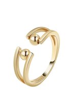 Anxiety (angst) Ring - stress Ring - Bolletjes Anxiety Ring - Goud Draaibare Ring Dames - Spinning Ring - Spinner Ring - One size