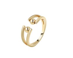 foto van Anxiety (angst) Ring - stress Ring - Bolletjes Anxiety Ring - Goud Draaibare Ring Dames - Spinning Ring - Spinner Ring - One size