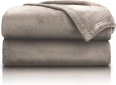 Luxe - Fleece Plaid - Fleece deken - Fluffy Deken - Knuffeldeken - Bankdeken 150 x 200 cm -Taupe