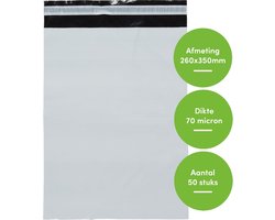 50 stuks - Verzendzakken webshop kleding - 260 x 350 mm - Extra sterk