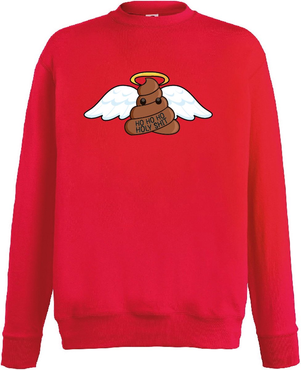 Kerstsweater "The Shit" collection- HoHoHo Holyshit - rood - L | bol.com