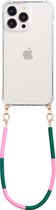 Casies Apple iPhone 13 Mini coque avec cordon - Collier de perles colorées - taille courte - Cord Case Beads