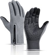 BukkitBow – Handschoenen met Touch Vinger – Winter Handschoenen – Fietshandschoenen Met Touch Tip – Touchscreen Handschoenen Geschikt voor Fiets & Scooter – Ideaal voor Wandelen – Winddicht & Fleece Voering – Grijs - XXL