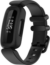 Siliconen Smartwatch bandje - Geschikt voor Fitbit Ace 3 siliconen bandje - voor kids - zwart - Strap-it Horlogeband / Polsband / Armband