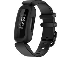 Siliconen Smartwatch bandje - Geschikt voor Fitbit Ace 3 siliconen bandje - voor kids - zwart - Strap-it Horlogeband / Polsband / Armband