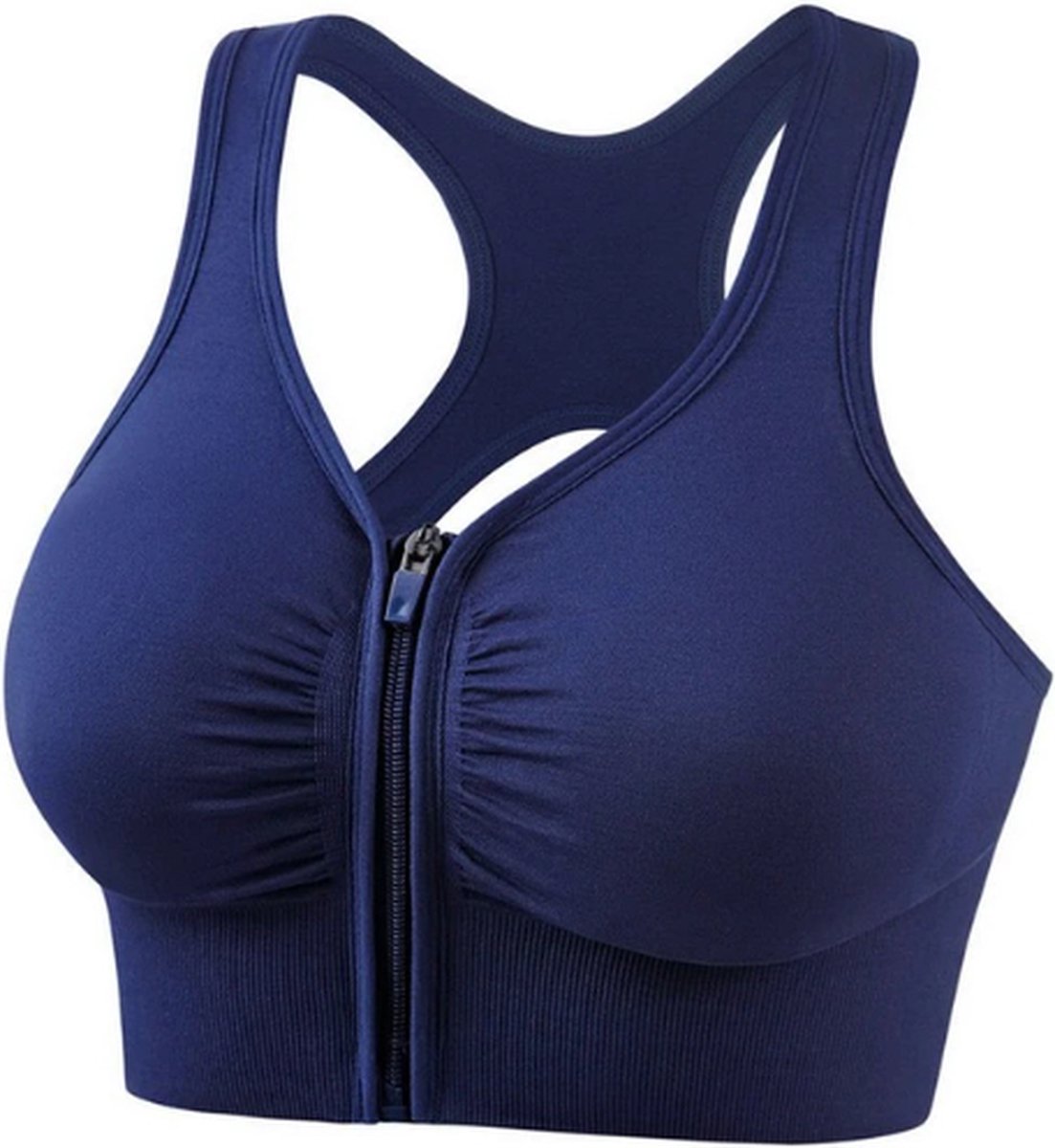 Sportbeha met voorsluiting - Blauw - Small - Let op! Valt klein, bestel minimaal een maat groter.