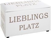 Hocker met opberguimte - Opbergbank Kunstleer wit - Lieblings Platz - MDF Opbergkist - Met afneembare deksel - 65 x 42 x 40 cm