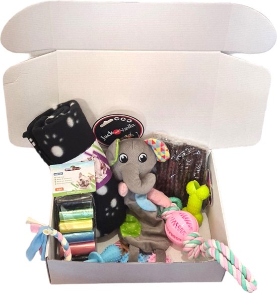 Puppypakket - puppy cadeaupakket - puppy box - puppy speelgoed - honden pakket - honden speelgoed pakket - snuffelbox - hondenspeelgoed