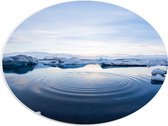WallClassics - PVC Schuimplaat Ovaal - Smeltend IJs - 40x30 cm Foto op Ovaal  (Met Ophangsysteem)