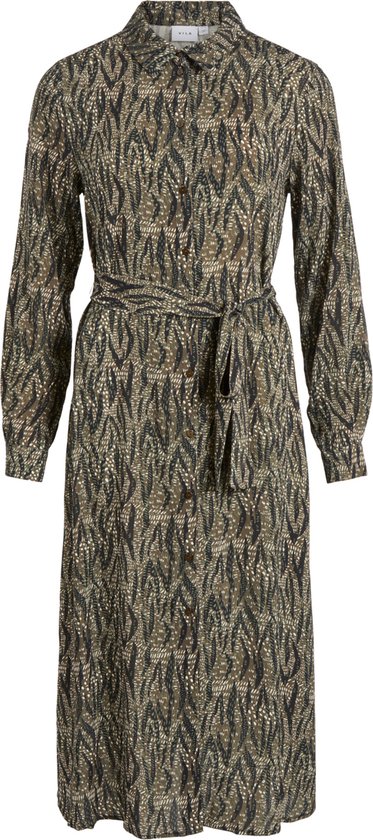 VILA VILIMINA ZIO L/S SHIRT DRESS/LC Dames Jurk - Maat 40