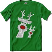 Glitter Kerst Buddy's - T-Shirt - Heren - Kelly Groen - Maat XL
