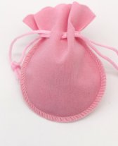 18 – Luxe – Mini - roze – Velours - Cadeau zakjes met koordje c.a. 9 x 7 cm Sieraden zakjes – Cadeau zakjes - kerst zakje.