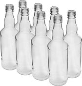 500ml bolhals glazen fles, 8 stuks inclusief dopjes - wodkaflesjes- likeurfles- bierfles