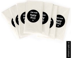 For your happy tears - zwart - bruiloft - trouwen - vrolijke tranen - DIY - trouwen versiering - happy tears stickers - zakdoekjes bruiloft