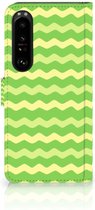 Telefoonhoesje Sony Xperia 1 IV Book Case Waves Green