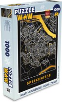 Puzzel Kaart - Spijkenisse - Goud - Zwart - Legpuzzel - Puzzel 1000 stukjes volwassenen