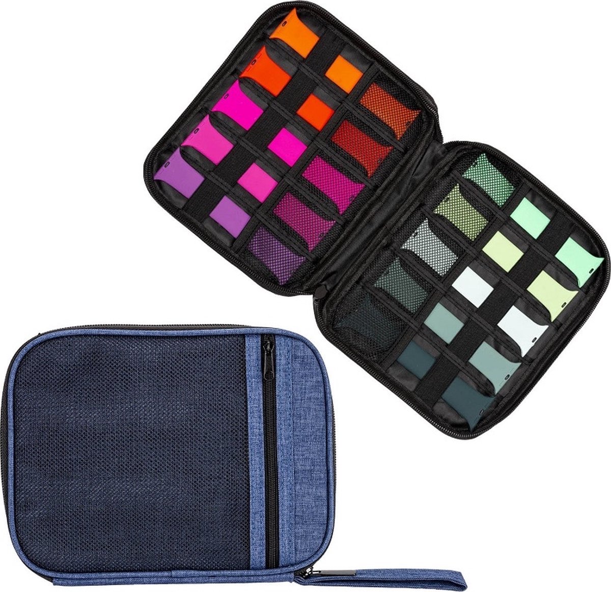 By Qubix - Organizer / opbergmap - smartwatch bandjes & accessoires - Jeans blauw