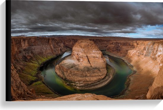 WallClassics - Canvas  - Horseshoe Bend  - 60x40 cm Foto op Canvas Schilderij (Wanddecoratie op Canvas)