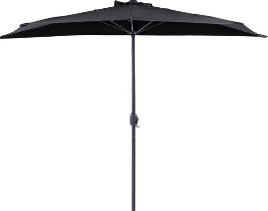 Beliani GALATI - Halfronde parasol - Zwart - Kunststof