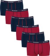 Sloggi Retro Short 6-Pack Heren Onderbroeken - Rood/Donkerblauw - Maat L