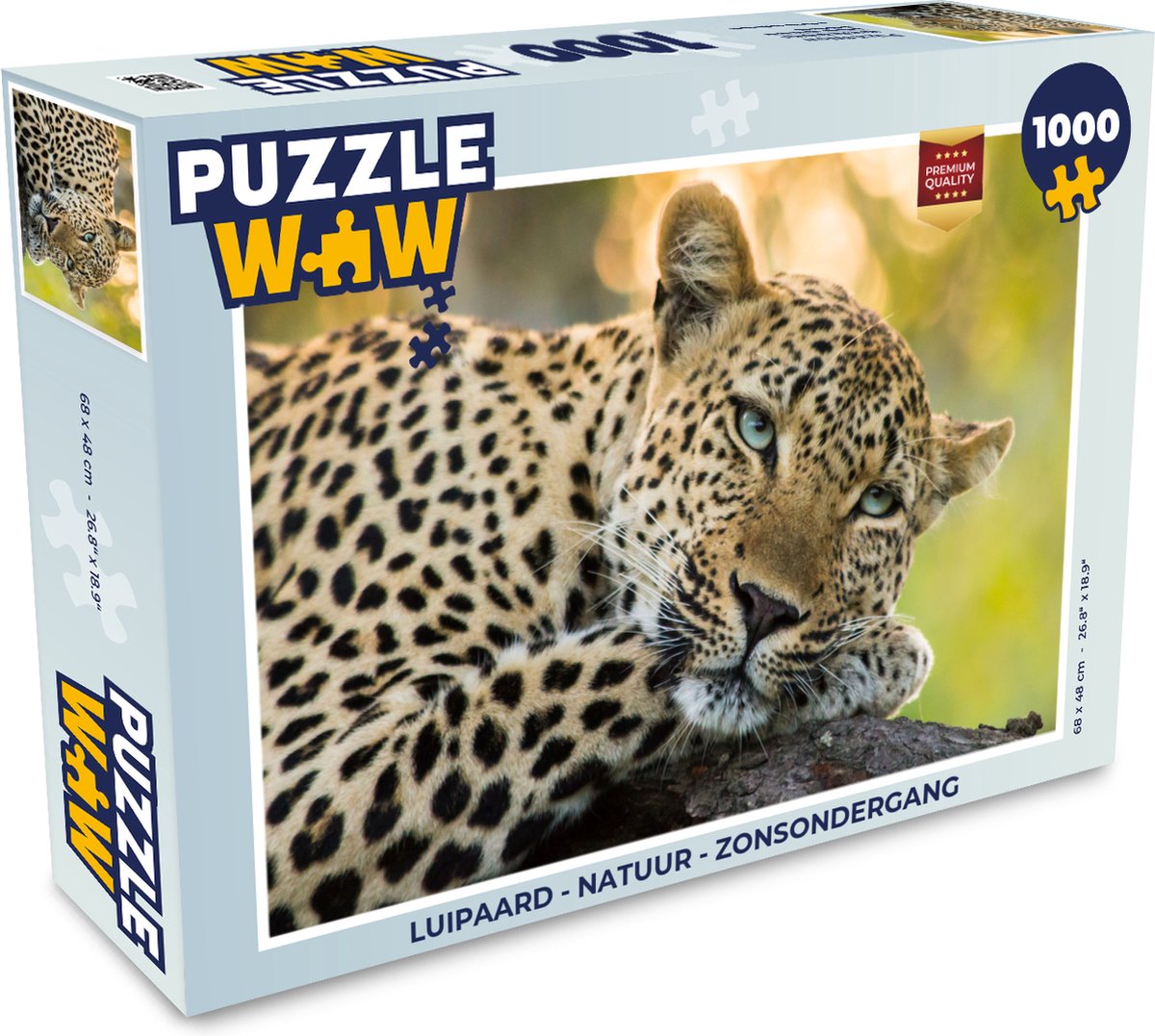 Puzzel Luipaard - Natuur - Zonsondergang - Legpuzzel - Puzzel 1000 stukjes volwassenen