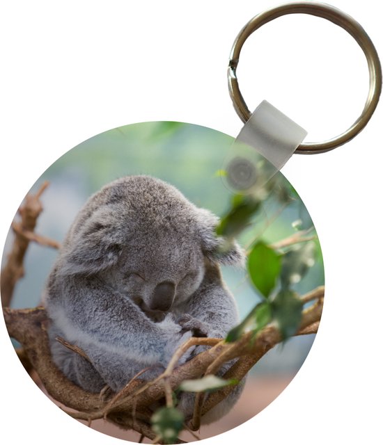 Sleutelhanger - Koala - Takken - Slapen - Kinderen - Jongens - Meiden - Plastic - Rond - Uitdeelcadeautjes