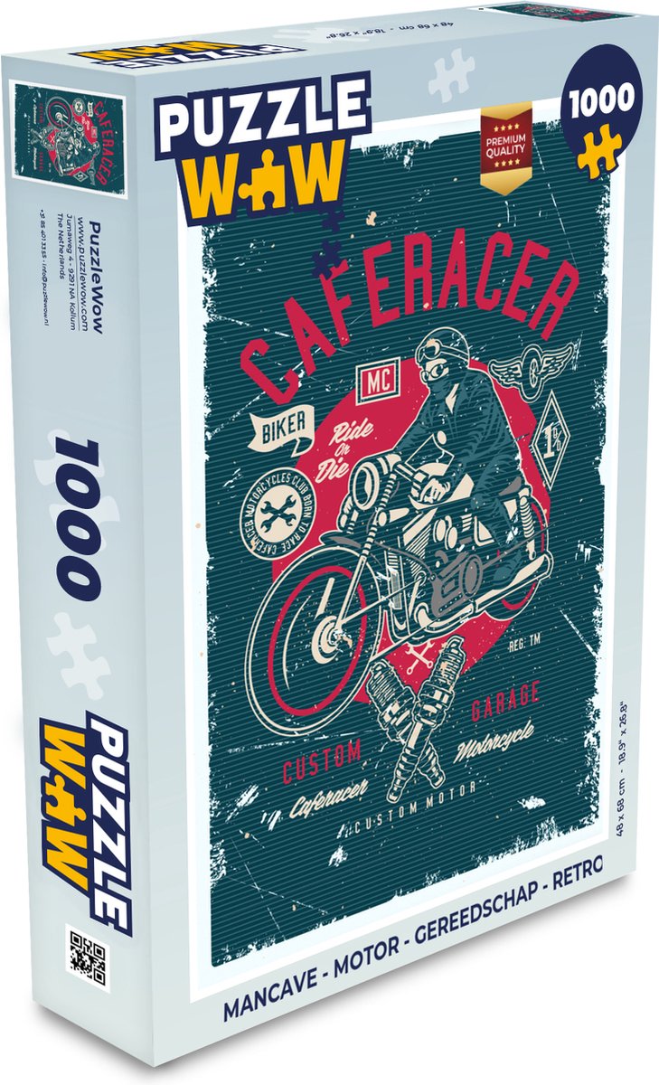 Puzzel Mancave - Motor - Gereedschap - Retro - Legpuzzel - Puzzel 1000 stukjes volwassenen
