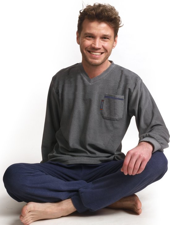 Moonline moderne en comfortabele pyjama voor heren, badstof pyjama