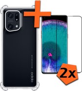 Hoesje Geschikt voor OPPO Find X5 Pro Hoesje Shock Proof Cover Case Shockproof Met 2x Screenprotector - Hoes Geschikt voor OPPO X5 Pro Hoes Siliconen Back Case - Transparant