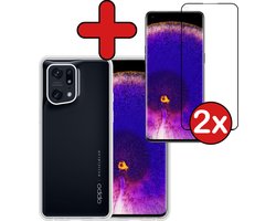 Hoesje - Met Screenprotector - 2 Stuks - Geschikt voor OPPO Find X5 - Sterk & Shockproof - Back Cover - Siliconen Case - Telefoon Hoes - Shock Proof - Telefoonhoes - Transparant