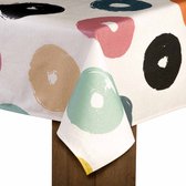 MixMamas Tafelkleed Gecoat - 140 x 250 cm - painted circled dots