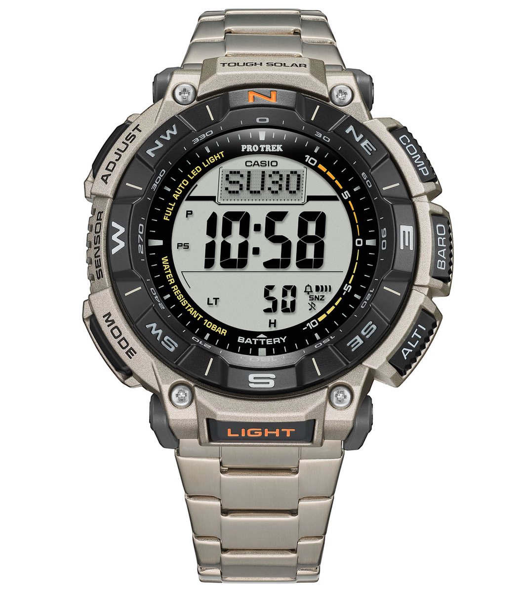 Casio Pro-Trek PRG-340T-7ER Herenhorloge 51,7 mm - Zilverkleurig
