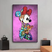 Canvas Minnie Mouse - Wand decoratie - Interieur - Woonkamer -  40 x 60 cm - Canvas schilderijen woonkamer - Walt Disney