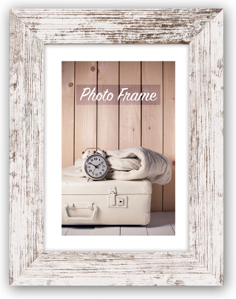 Zep Houten fotolijst wit/bruin Nelson 6 voor foto formaat 40x50 - V21546