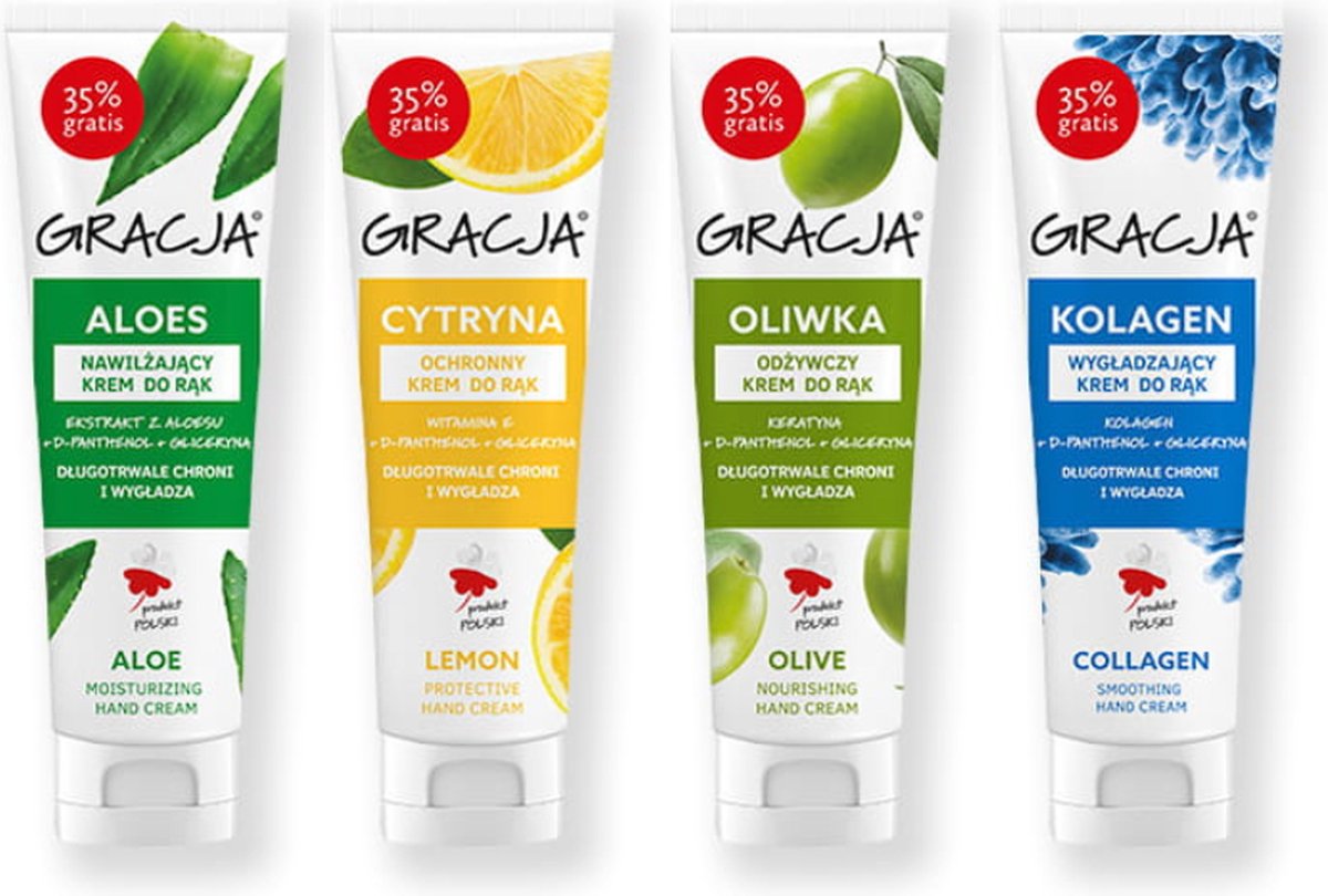 Gracja - Handcrème - Set - Ook voor droge handen - 4 pack - 400ml totaal - Europees product