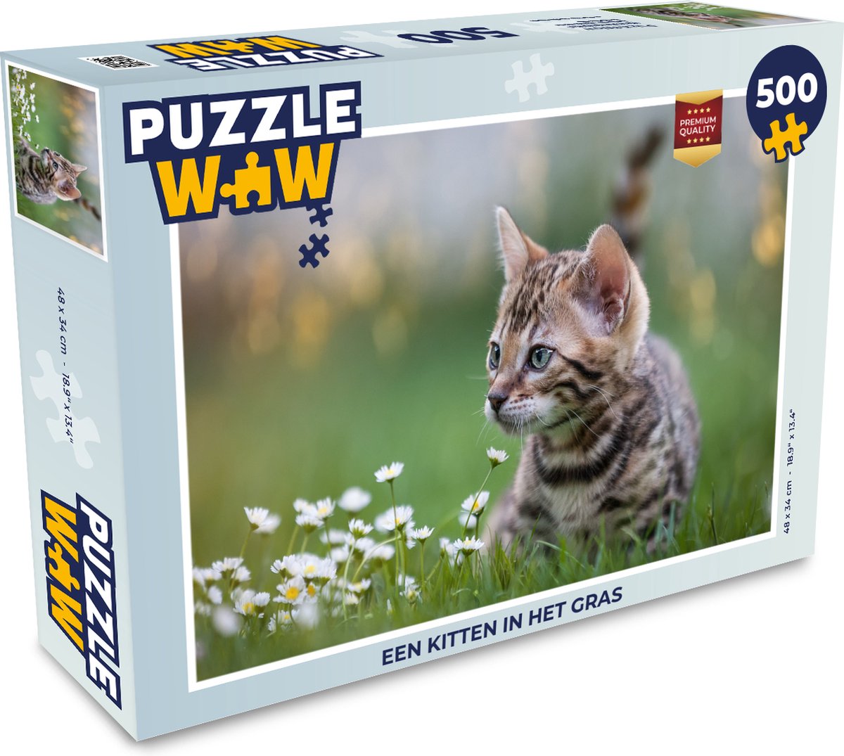 Puzzel Een kitten in het gras - Legpuzzel - Puzzel 500 stukjes