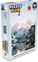 Puzzel Besneeuwde bergen bij het meer Lago di Braies - Legpuzzel - Puzzel 500 stukjes