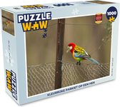 Puzzel Kleurrijke parkiet op een hek - Legpuzzel - Puzzel 1000 stukjes volwassenen