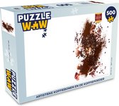 Puzzel Artistieke koffiebonen en de koffiepoeder - Legpuzzel - Puzzel 500 stukjes