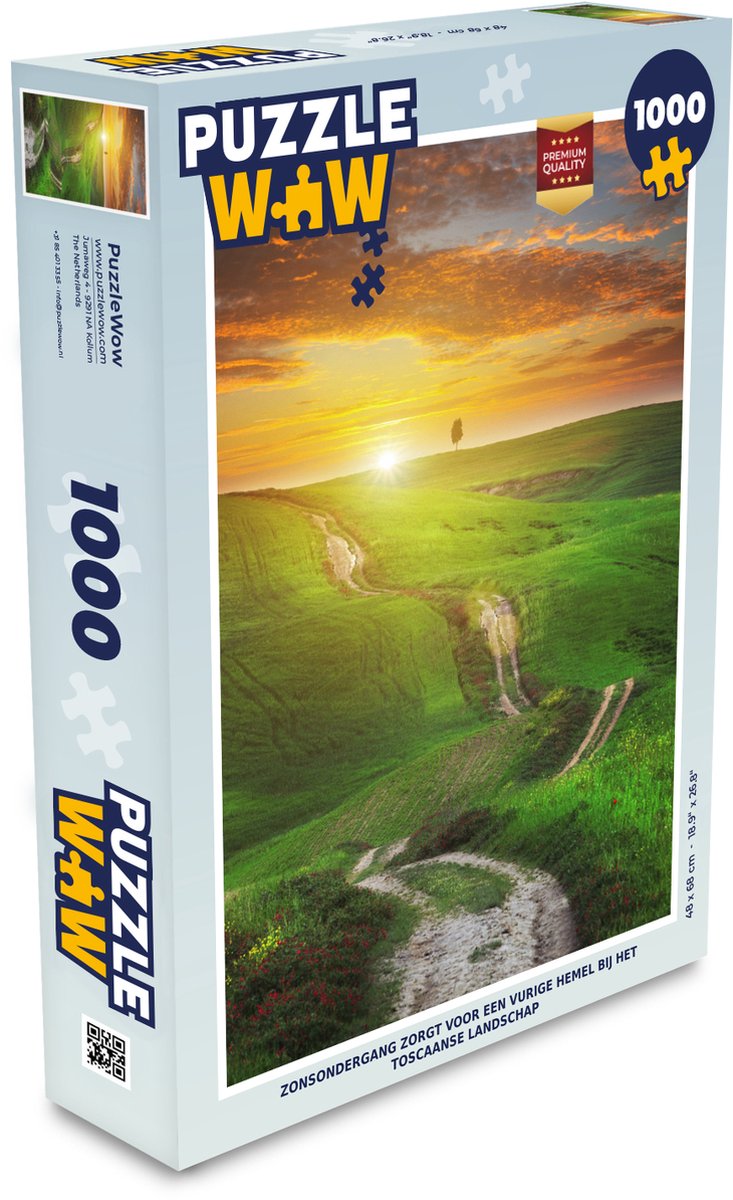 Puzzel Toscane - Zon - Heuvels - Legpuzzel - Puzzel 1000 stukjes volwassenen