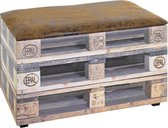Hocker met opbergruimte - Opbergbank houten pallets - MDF Opbergkist - Met afneembare deksel - 65 x 42 x 40 cm