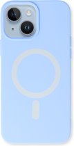 Casemania Hoesje Geschikt voor Apple iPhone 14 Plus Blauw - Magnetische Siliconen Back Cover