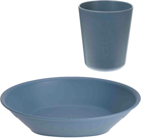 Brunner 0830143N.C4X Camping Crockery Set for 2 People, Tête-À-Tête Bellagio, 8-Piece