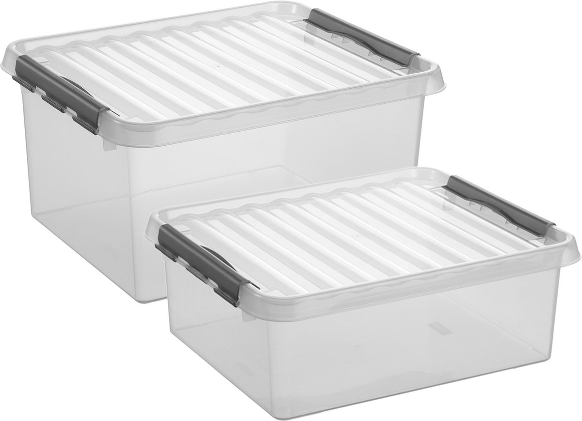 Sunware opbergboxen set 2x stuks in 25L en 36L kunststof met deksel